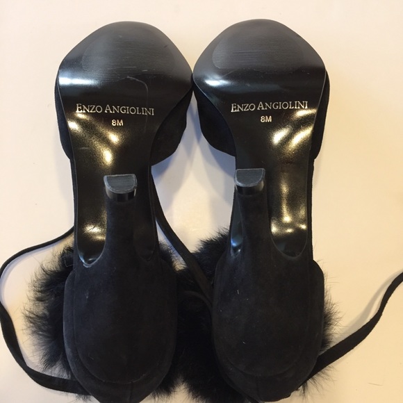 Enzo Angiolini Camisha Furr Ankle Tie Heel Pumps 8 - Picture 5 of 8